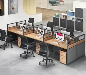 6-User Modular Office Workstation – Modern Team Desk System