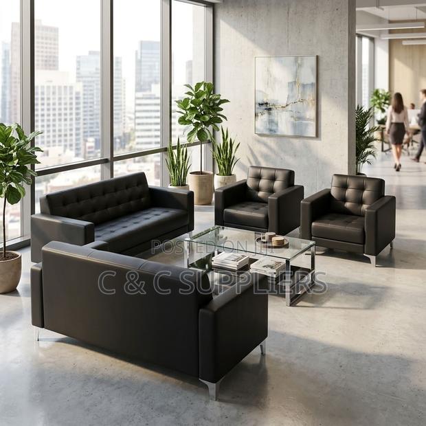 Black 5-Seater Upholstered Sofa Set. - thumbnail 14