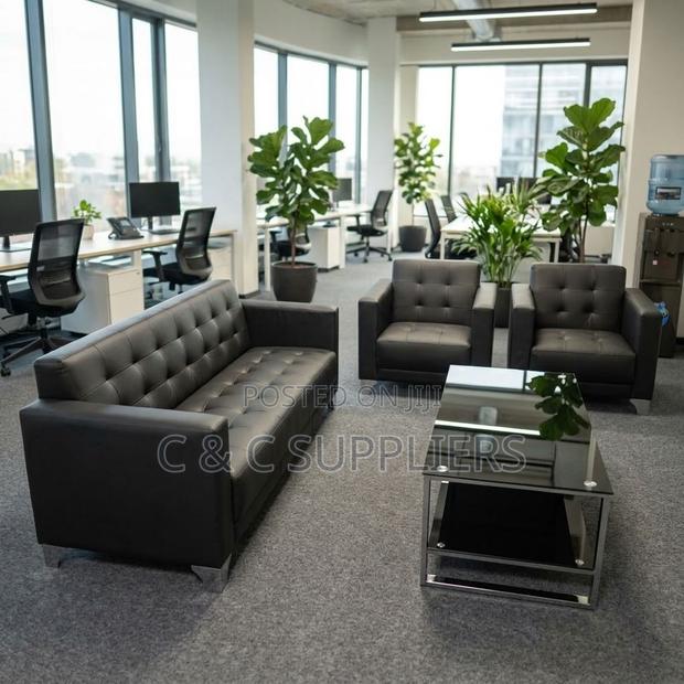 Black 5-Seater Upholstered Sofa Set. - thumbnail 13