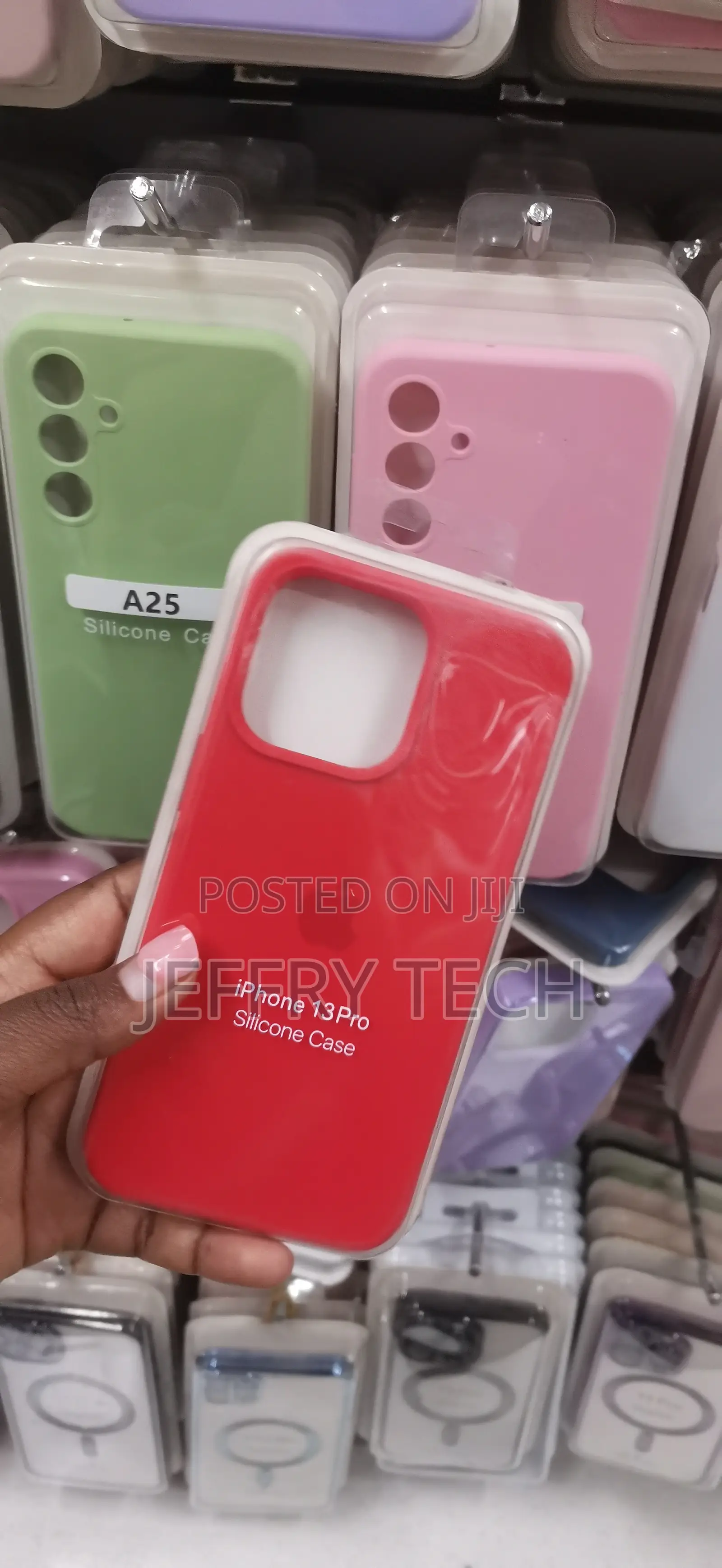 Red Silicone Case for the iPhone 13 Pro in Retail Display Wrapping.