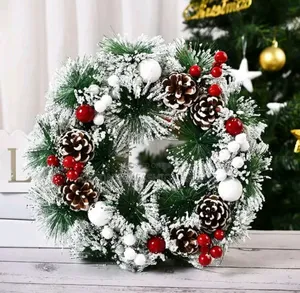 Snow Christmas Wreath 32cm