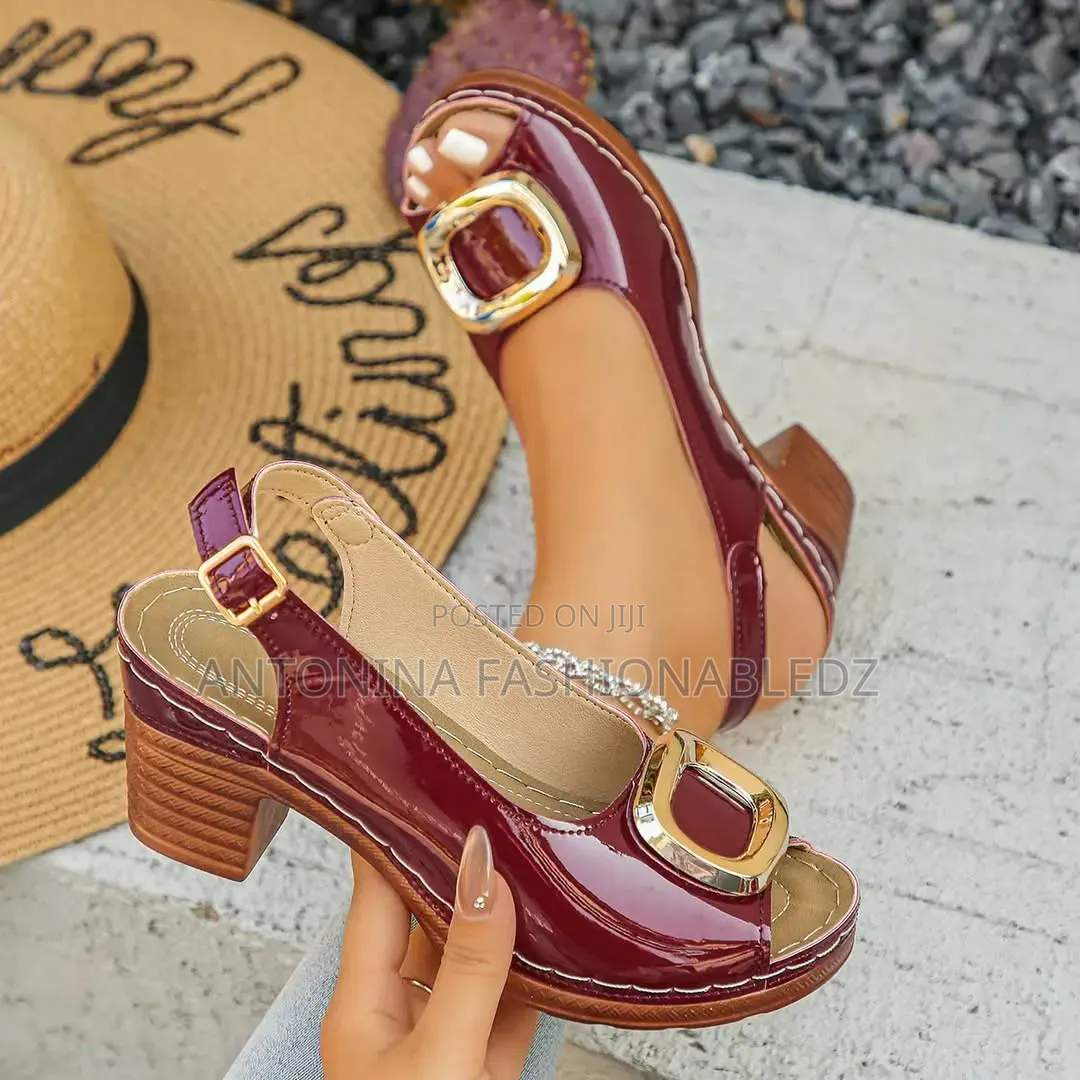 Open Toe Chunky Heel Very Comfortable