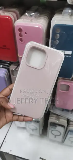 Light Pink Soft-Touch Silicone Case for an Apple iPhone 15 Pro Max