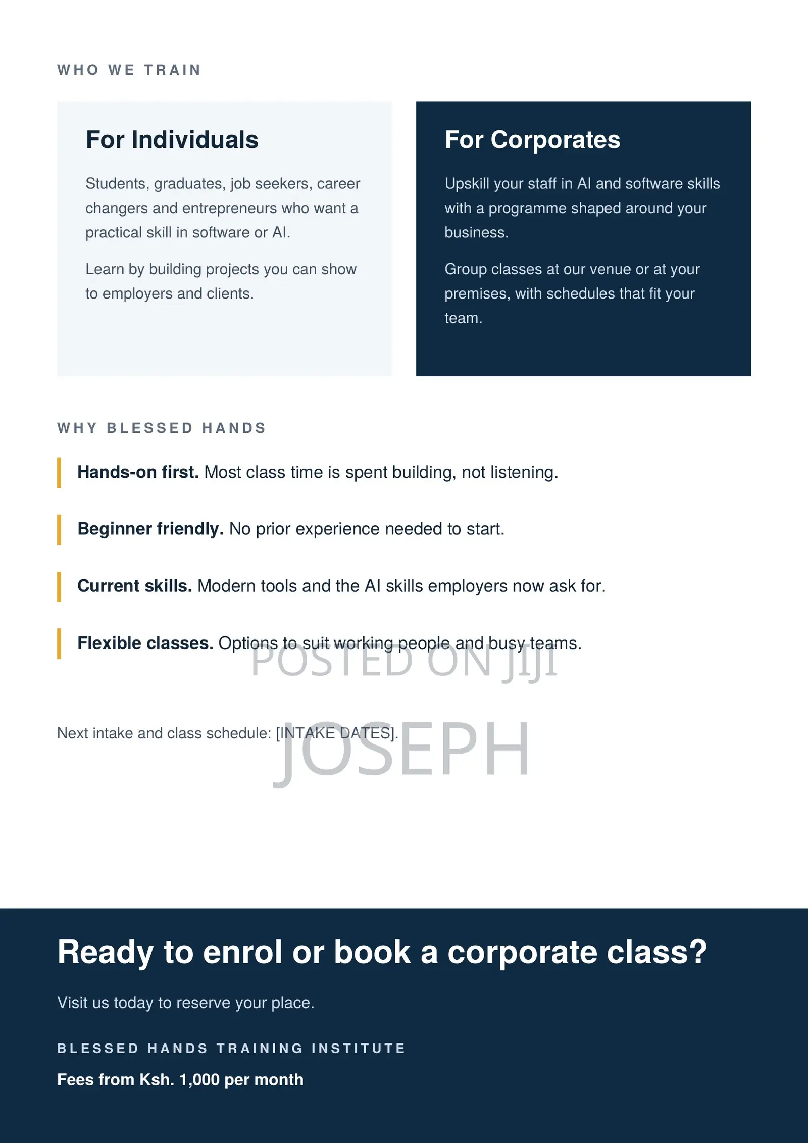 Blessed Hands Training Institute