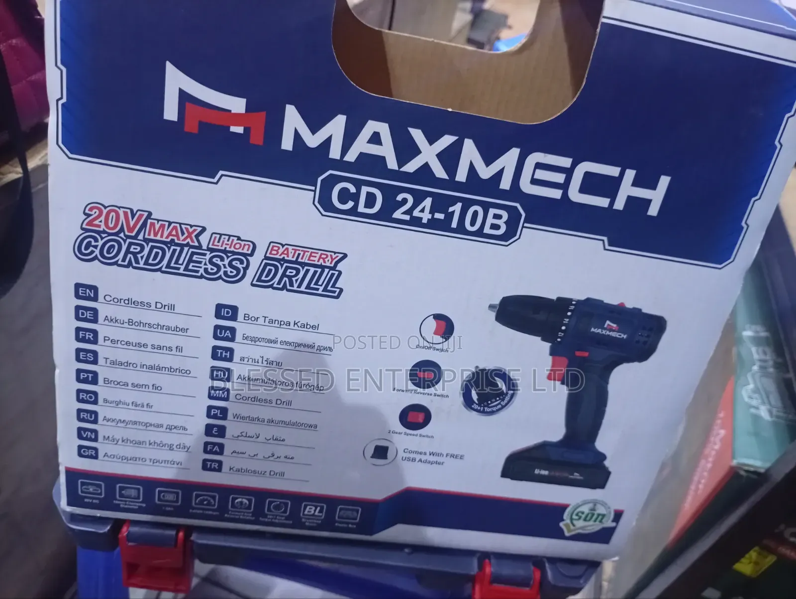 20 Volts Max Battery Cordless Maxmech Drill