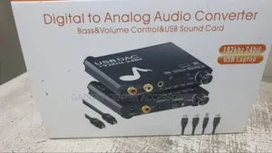 Digital to Analog Audio Converter, Bass/Volume Control/USB Sound Card