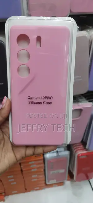Pink Soft Silicone Back Cover Case Designed for Tecno Camon 40 Pro.
