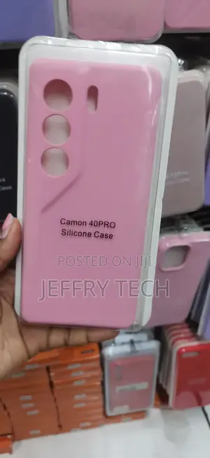 Pink Soft Silicone Back Cover Case Designed for Tecno Camon 40 Pro.