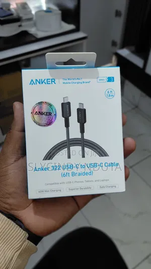 Anker 322 USB-C to USB-C Cable (6ft Braided) Black