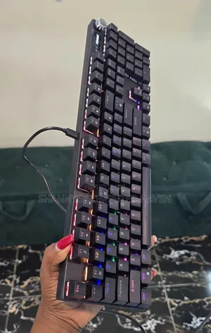 RGB Mechanical Gaming Keyboard – USB Wired, Volume Knob