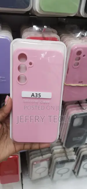Pink Silicone Cover Case Tailored for the Samsung Galaxy A35.