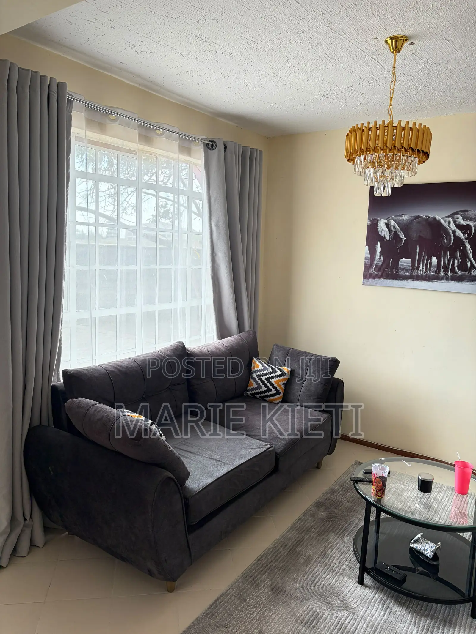 Spring Cushion Sofa Gray 3 Seater
