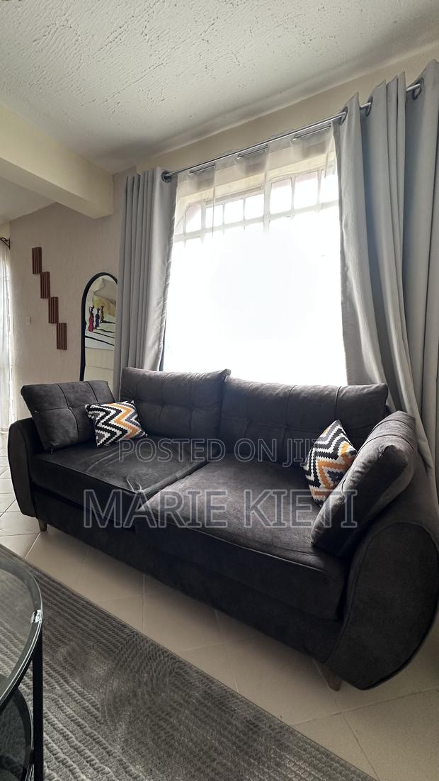 Spring Cushion Sofa Gray 3 Seater - thumbnail 2