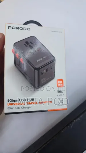 Porodo Universal Travel Adapter 65W GaN Charger