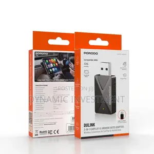 Porodo Wireless Car Play & Android and Ios Auto Adapter WiFi 6 Carplay