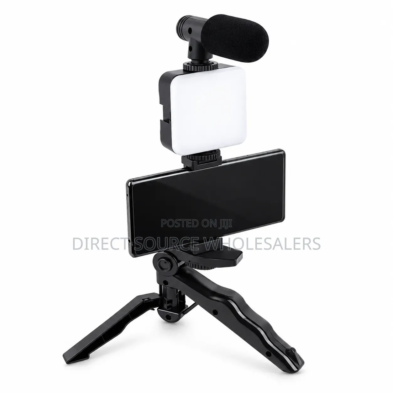 Smartphone Vlogging Kit With Microphone, LED Light & Tripod