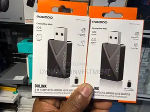 Porodo Wireless CarPlay & Android Auto Adapter,Dual Device Memory