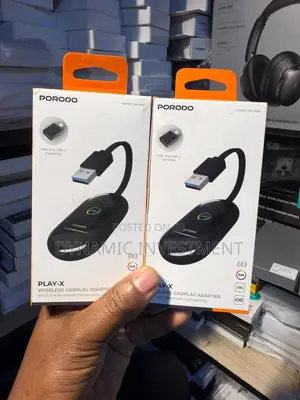 Porodo Play-X Wireless Adapter for CarPlay With Wi-Fi and Bluetooth