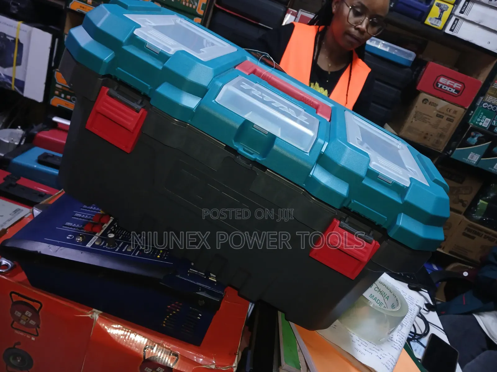 TOTAL Tools Heavy-Duty Plastic Tool Box,