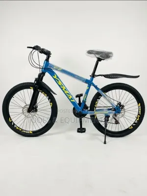 Teal Mountain Bicycle With a Front Suspension Fork,