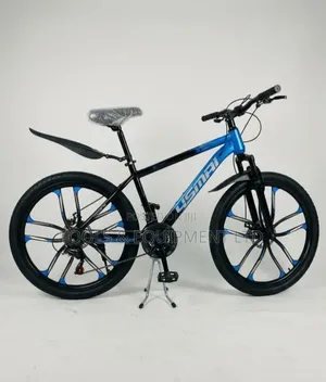 Teal Mountain Bicycle With a Front Suspension Fork,