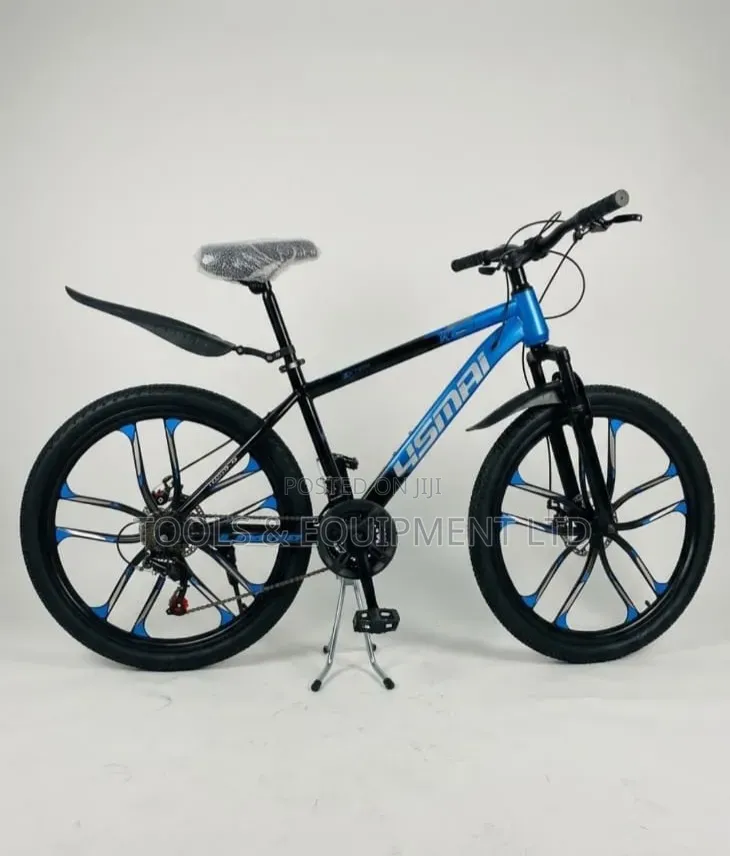 Teal Mountain Bicycle With a Front Suspension Fork,