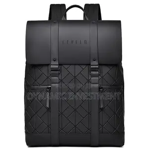 Levelo Premium Waterproof PU Leather Business Laptop Backpack/Bag