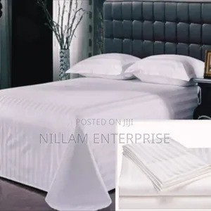 Hotel Quality White Stripped Bedsheet Set*