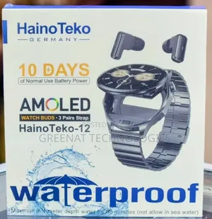 Haino Teko Germany HainoTeko-12 AMOLED Watch With Budss 3 Straps