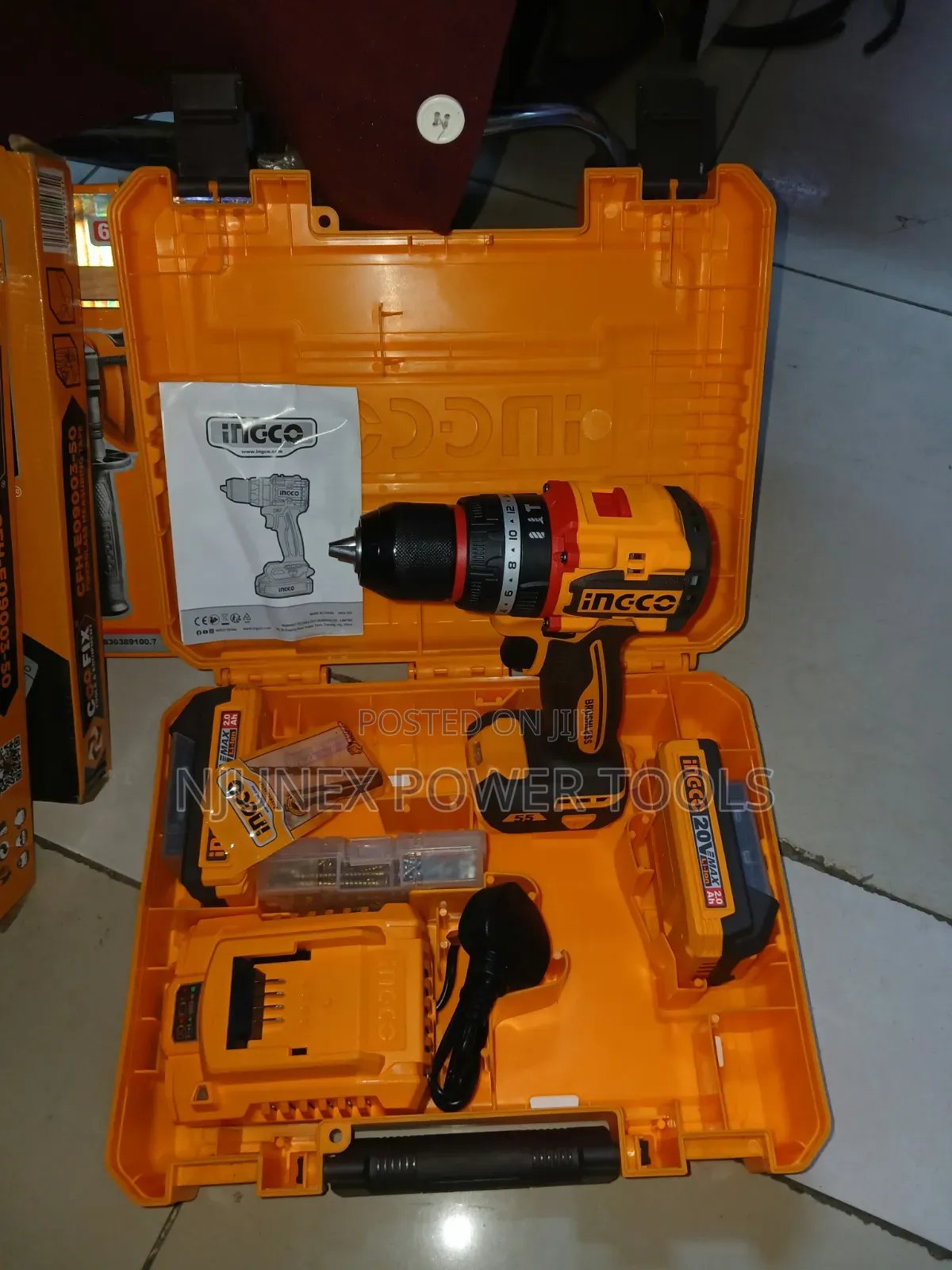 Ingco Compact Brushless Cordless 20V Impact Drill Kit