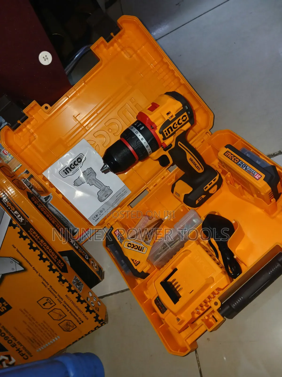 Ingco Compact Brushless Cordless 20V Impact Drill Kit