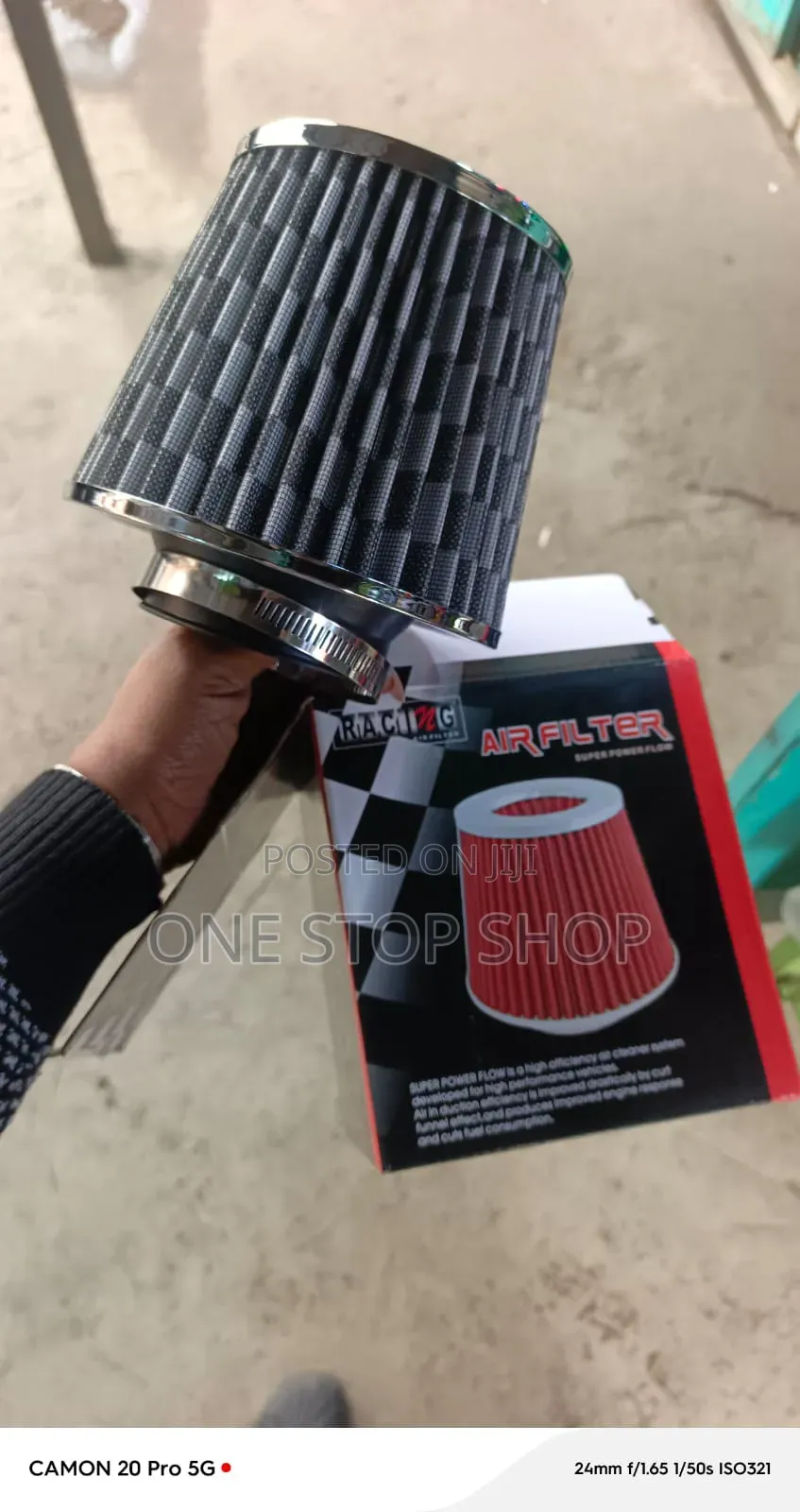 Carbon Pattern Universal High Flow Cone Air Filter 3" Inlet