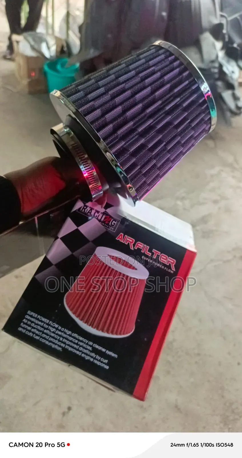 3" Carbon Pattern Cold Air Intake System Air Filter