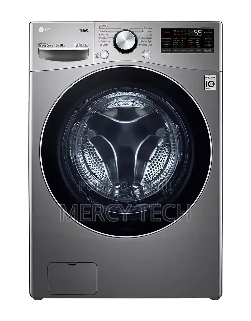 LG 15/8kg Front Load Wash & Spin Washing Machine