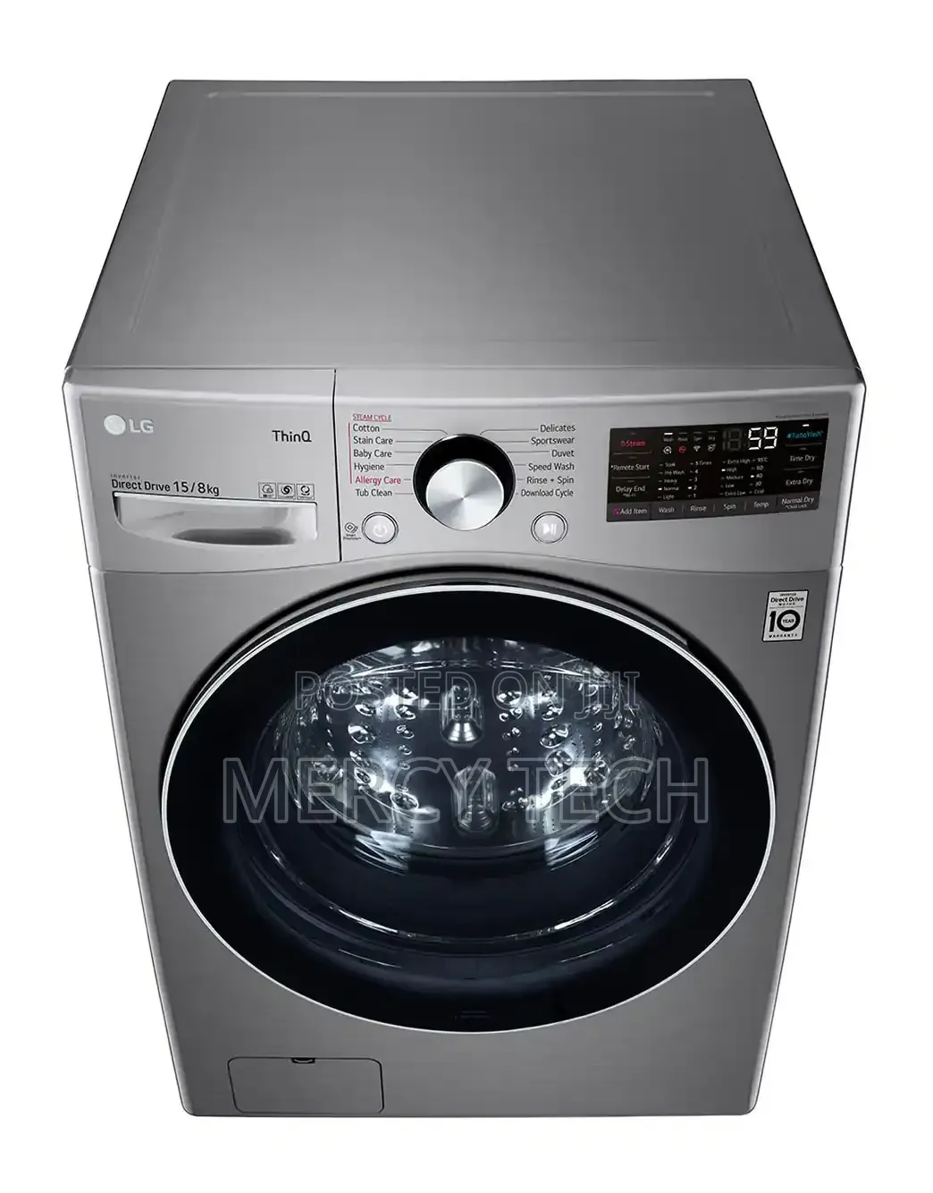 LG 15/8kg Front Load Wash & Spin Washing Machine