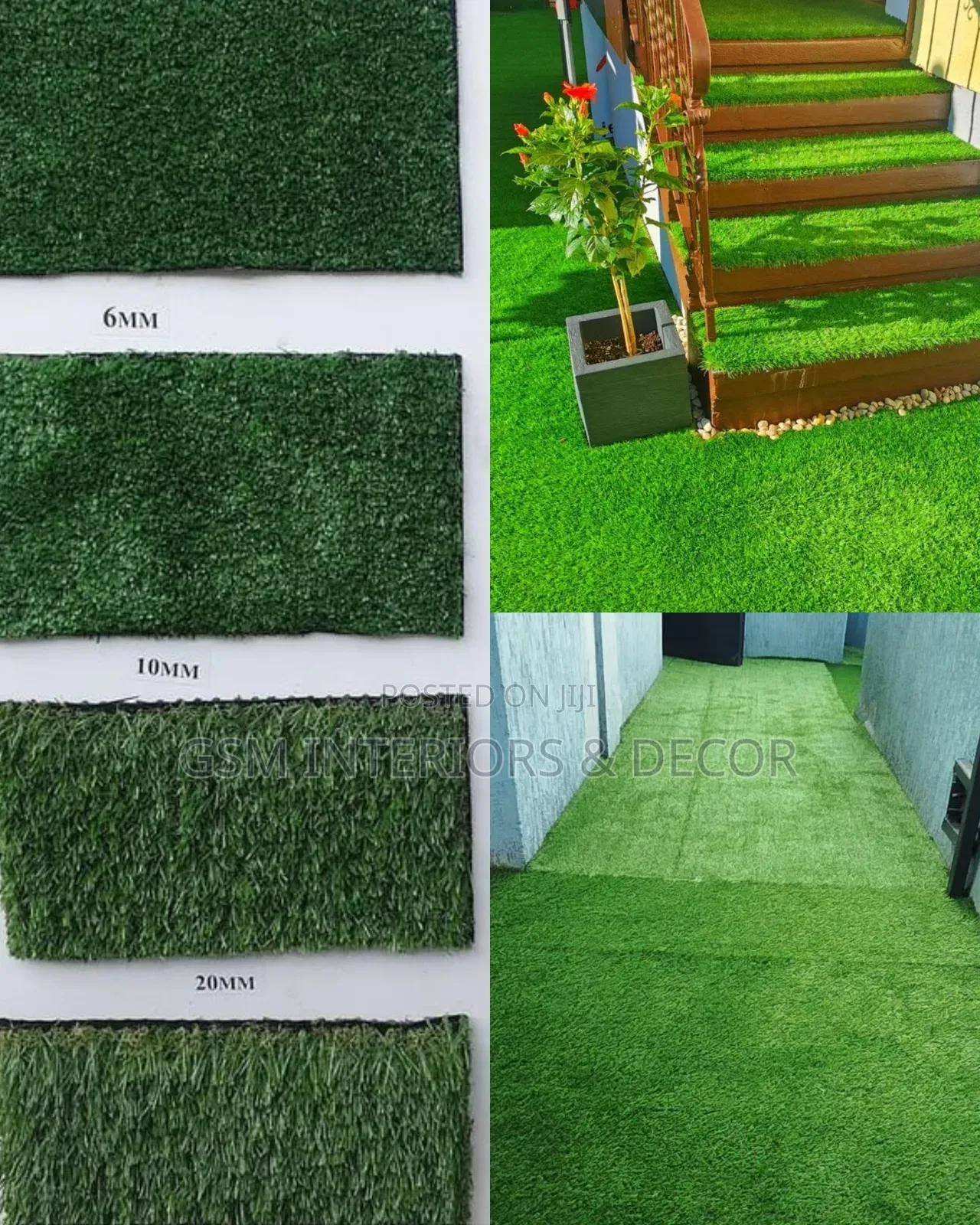 Artificial Green Grass Carpets With Soft Lush Piles