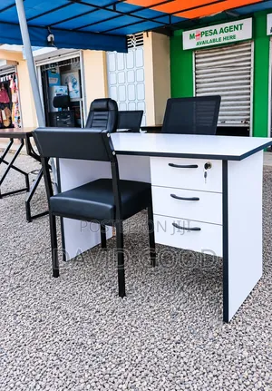 Study Desk 3drower and Black Caterina Chair