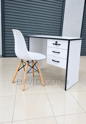 Study Desk and Eames Chair White