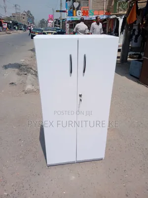White 2 Door Office Storage Cabinet With 3 Shelves