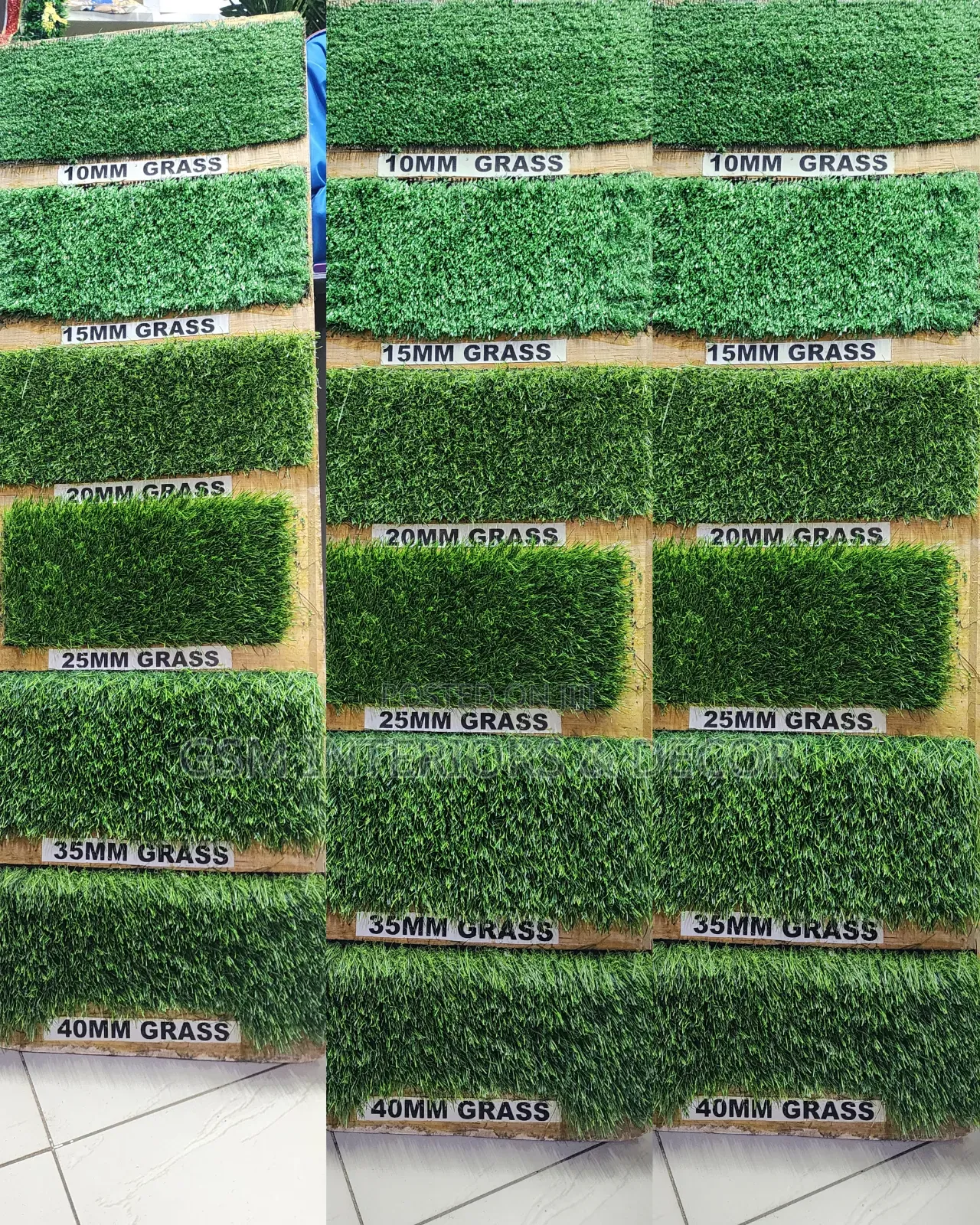 Artificial Green Grass Carpets With Diffrent Thicknesses in MMS