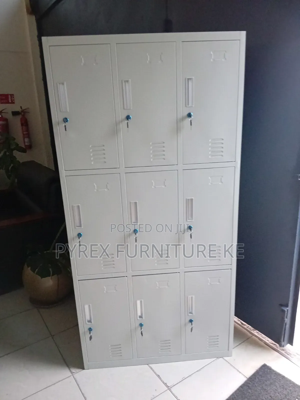 Grey 3x3 Compartment Steel Staff Locker