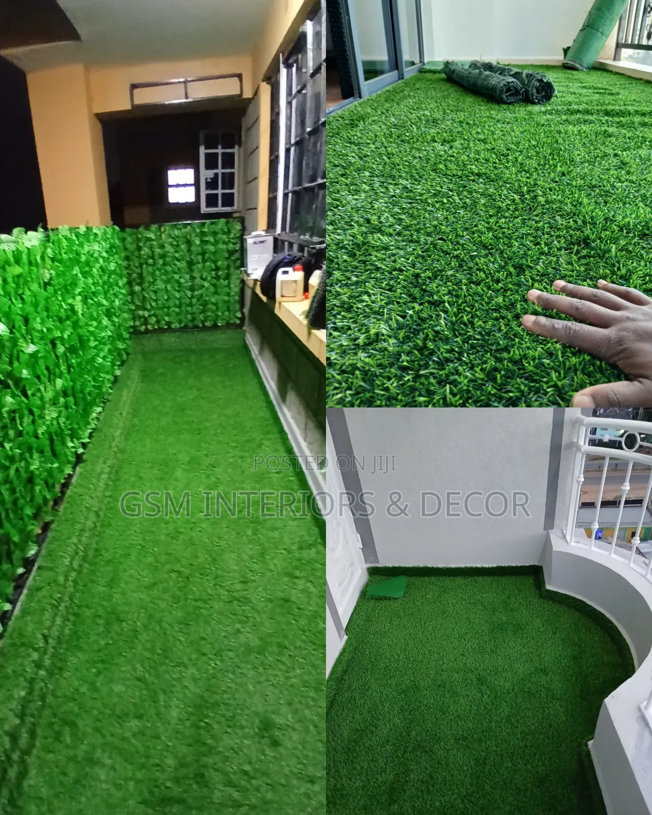 Artificial Green Grass Carpets With Lime Green Privacy Fence