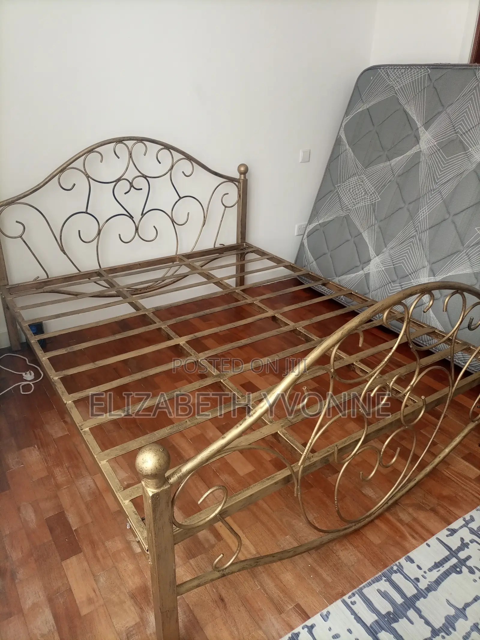 5 by 6 Bed. Metal.