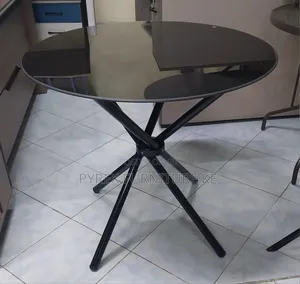 Modern Glass Top Cafe Table