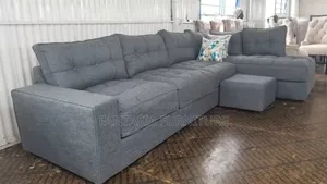 5 Seater Grey L-Shape Sectional Sofa