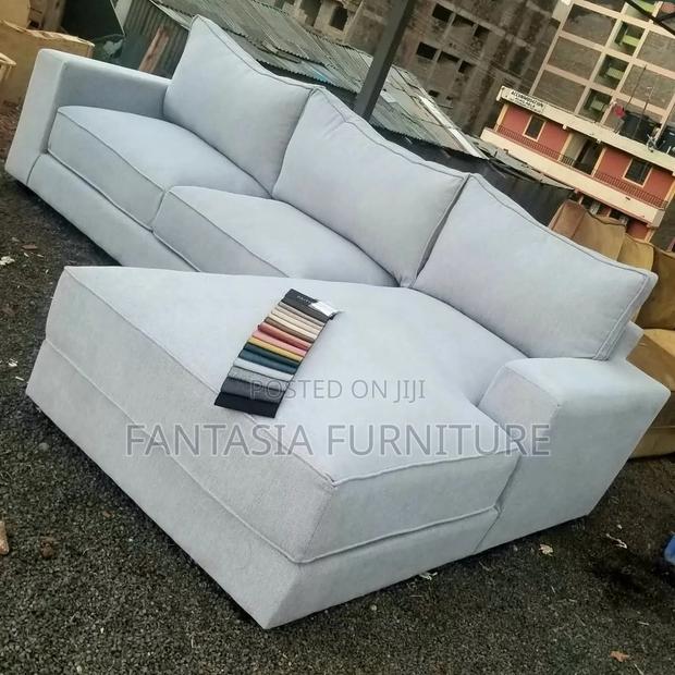 5 Seater Light Grey Corner Seat - thumbnail 2