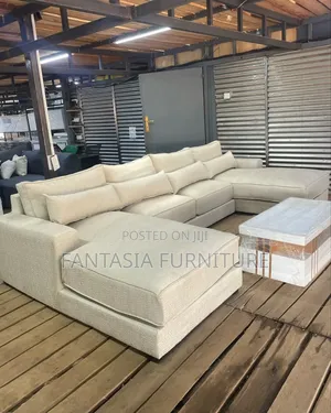 8 Seater Beige U-Shape Sectional Set