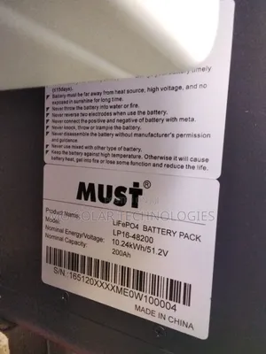 10.24kwh 51.2v 200ah Must Lifepo4 Lithium Batteries