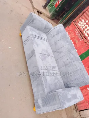 3 Seater Grey Corduroy Sofa