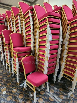 Banquet Chairs With Gold Metal Frame – Stackable Event Chairs